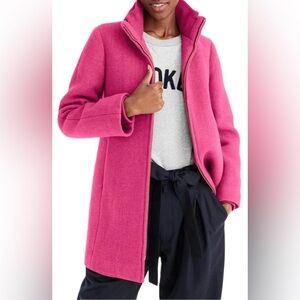 J. Crew Lodge coat in Italian stadium-cloth wool. Color: HTHR SAPPHIRE PINK